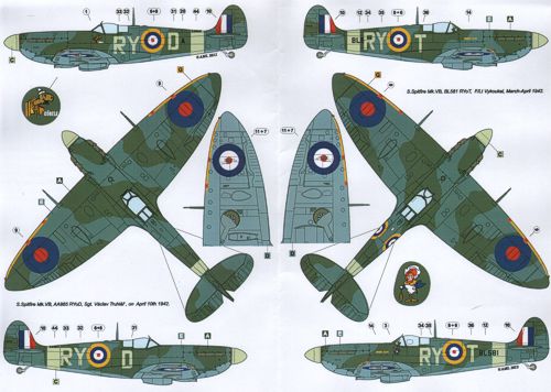 AML D48035 Spitfire Mk.Ia/Mk.1/VB 313th RAF Sqn Drawings 1:48