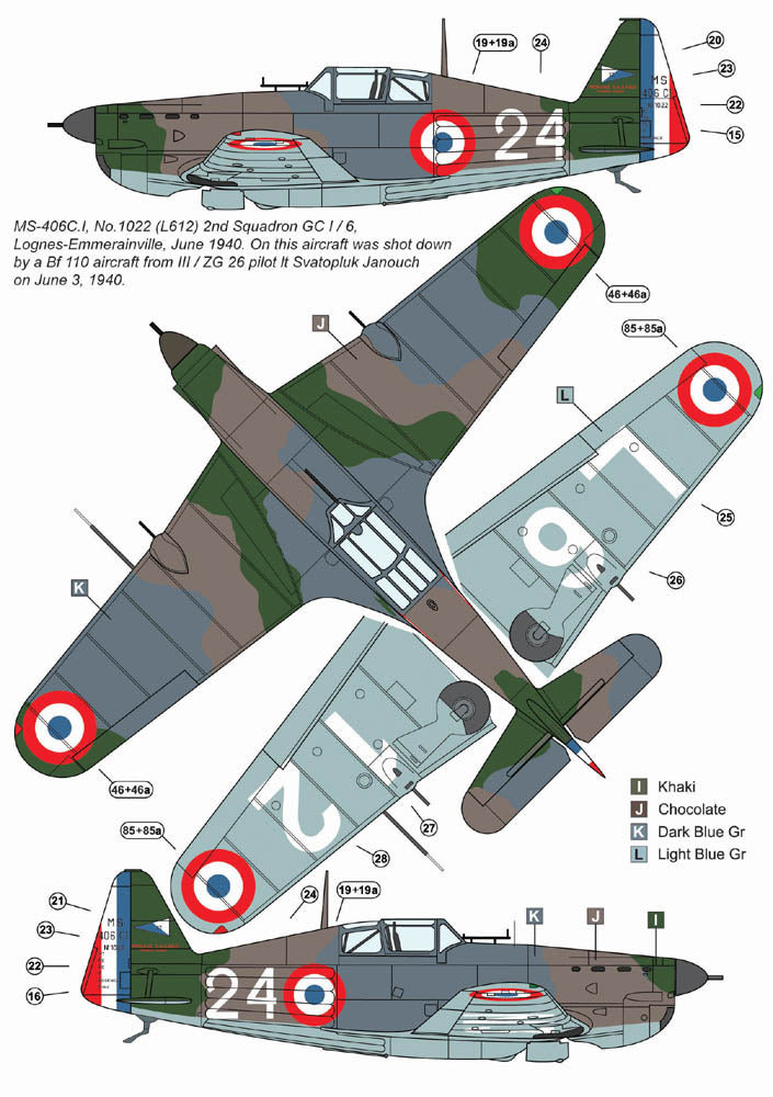 AML AMLD72054 1:72 Czechoslovak pilots in the Battle of France