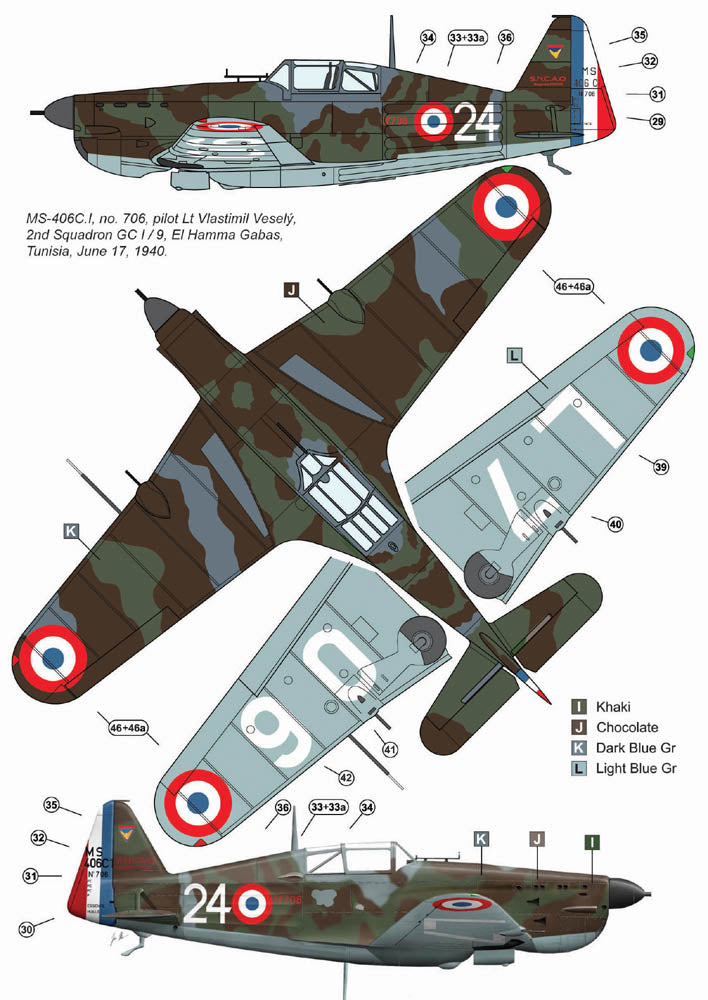 AML AMLD72054 1:72 Czechoslovak pilots in the Battle of France