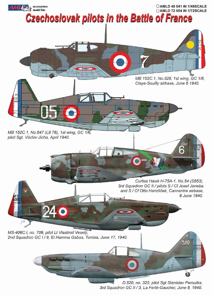 AML AMLD72054 1:72 Czechoslovak pilots in the Battle of France