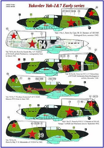 AML AMLD72014 1:72 Yakovlev Yak-1 and Yak-7 early versions with etched parts