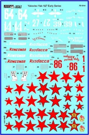 AML AMLD72014 1:72 Yakovlev Yak-1 and Yak-7 early versions with etched parts