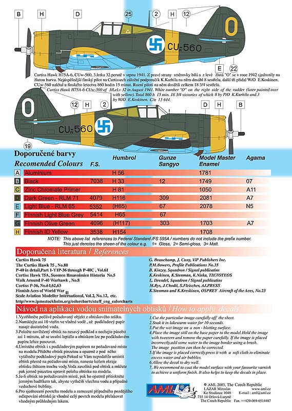 AML AMLD72017 1:72 Finnish Curtiss-Hawk H-75 Hawks