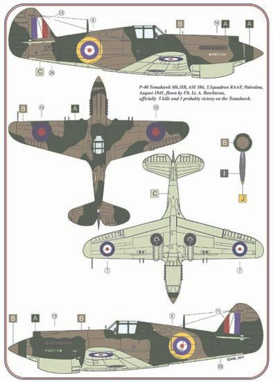 AML AMLD72034 1:72 Curtiss P-40C Tomahawk Mk.II RAF WWII x 5 USAF WWII x 1