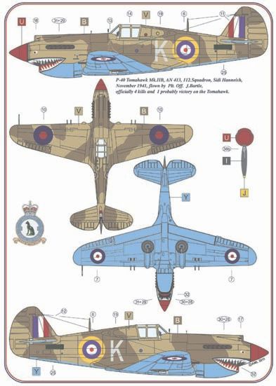 AML AMLD72034 1:72 Curtiss P-40C Tomahawk Mk.II RAF WWII x 5 USAF WWII x 1
