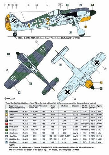 AML AMLD72035 1:72 Focke-Wulf Fw-190A Luftwaffe Aces Pt 1