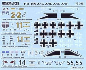 AML AMLD72035 1:72 Focke-Wulf Fw-190A Luftwaffe Aces Pt 1