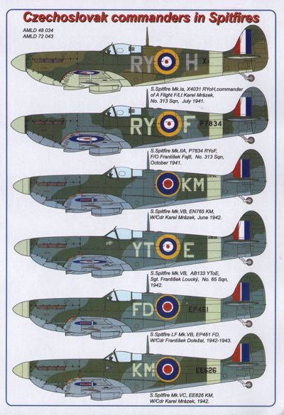 AML AMLD72043 1:48 Czechoslovak commanders in the Supermarine Spitfire