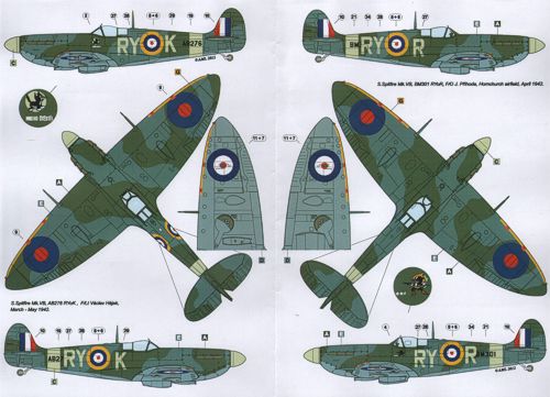 AML D72046 Spitfire Mk.Ia/Mk.1/VB 313th RAF Sqn Drawings 1:72