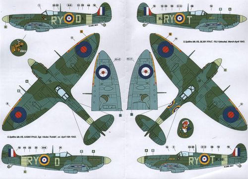 AML D72046 Spitfire Mk.Ia/Mk.1/VB 313th RAF Sqn Drawings 1:72