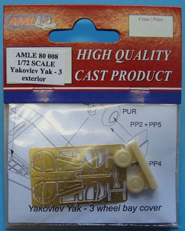 AML AMLE8008 1:72 Yakovlev Yak-3, wheel bay cover/doors, wheels and details