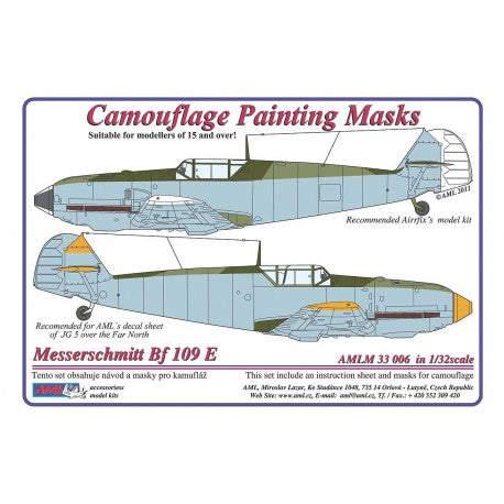 AML M33006 Bf-109E-3/E-4/E-7 Late Camouflage Paint Masks 1:32