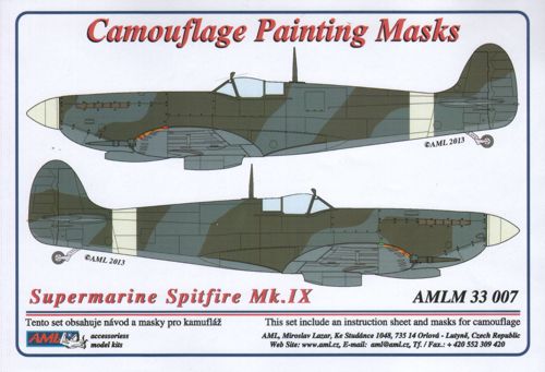 AML AMLM33007 1:32 Supermarine Spitfire Mk.IXc camouflage pattern paint masks