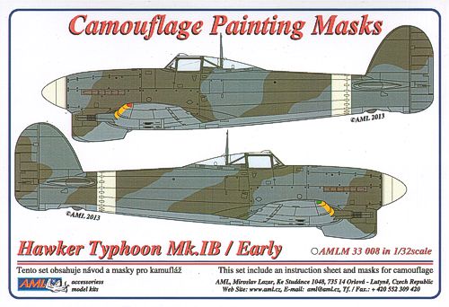 AML M33008 Hawker Typhoon Mk.Ib Early Camouflage Paint Masks 1:32