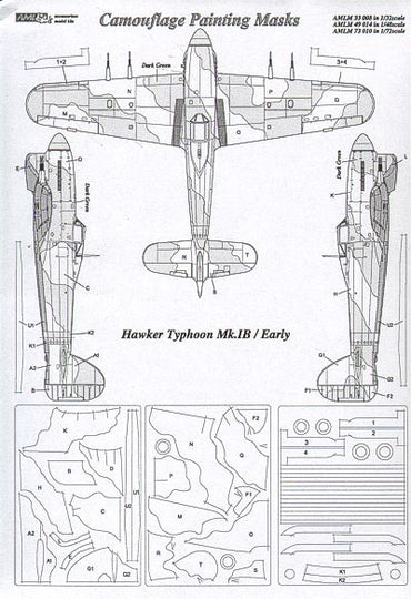 AML M33008 Hawker Typhoon Mk.Ib Early Camouflage Paint Masks 1:32