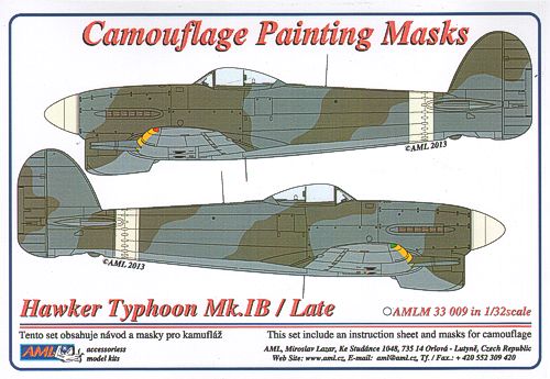 AML AMLM33009 1:32 Hawker Typhoon Mk.Ib/Late version camouflage masks