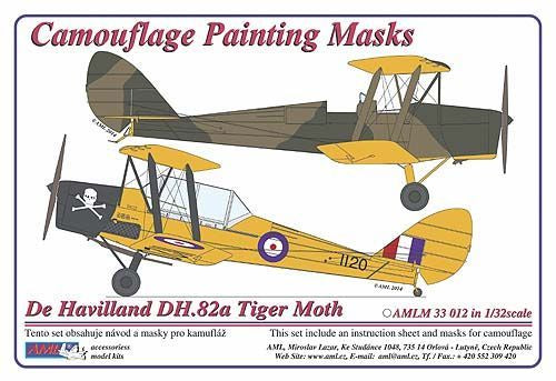 AML M33012 DH.82A/C Tiger Moth Camouflage Masks & Decals 1:32