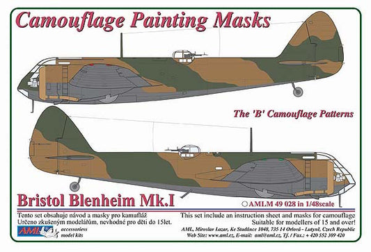 AML AMLM49028 1:48 Bristol Blenheim Mk.I / "B" camouflage pattern paint masks
