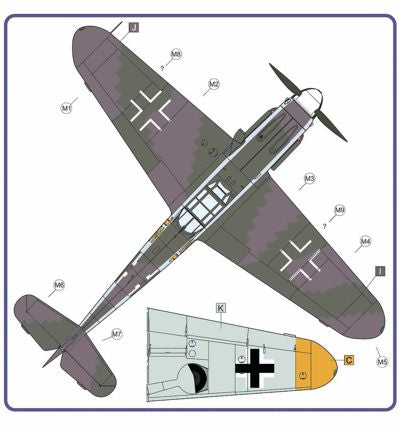 AML M49007 Bf-109G-6 Ehrler Camouflage Paint Masks 1:48