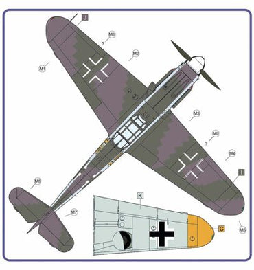 AML M49007 Bf-109G-6 Ehrler Camouflage Paint Masks 1:48