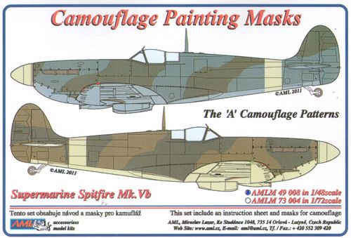 AML M49008 Spitfire Mk.V 'A' Scheme Camouflage Paint Masks 1:48