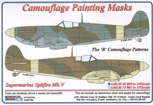 AML M49009 Spitfire Mk.V 'B' Scheme Camouflage Paint Masks 1:48