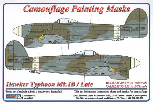 AML AMLM49015 1:48 Hawker Typhoon Mk.Ib Late version camouflage masks