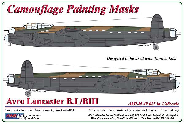 AML AMLM49023 1:48 Avro Lancaster B.I/III camouflage pattern paint mask
