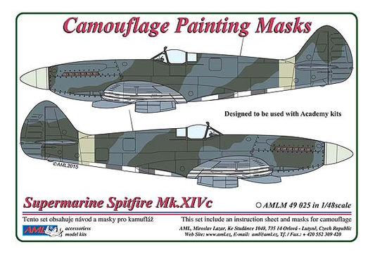 AML AMLM49025 1:48 Supermarine Spitfire Mk.XIVc camouflage pattern paint mask
