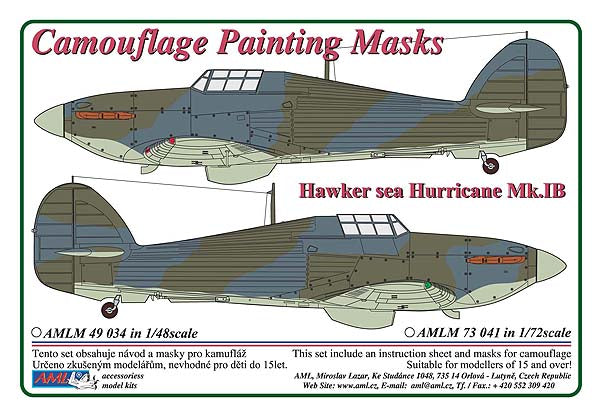 AML AMLM49034 1:48 Hawker Sea Hurricane Mk.IB camouflage pattern paint mask