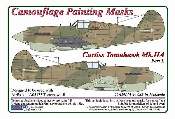 AML AMLM49035 1:48 Curtiss Tomahawk Mk.IIB/Part I camouflage pattern paint masks