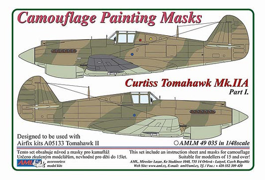 AML AMLM49035 1:48 Curtiss Tomahawk Mk.IIB/Part I camouflage pattern paint masks