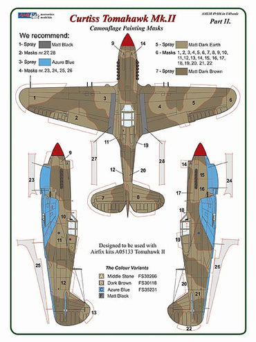 AML AMLM49036 1:48 Curtiss Tomahawk Mk.IIB/Part II camouflage masks