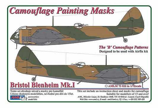 AML AMLM73032 1:72 Bristol Blenheim Mk.I "B" camouflage pattern paint masks