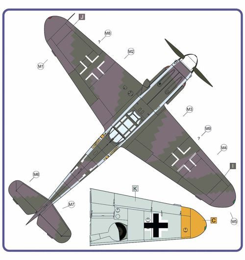 AML AMLM73003 1:72 Messerschmitt Bf-109G-6 Ehrler camouflage pattern paint masks