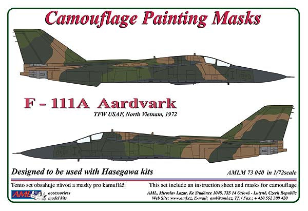 AML AMLM73040 1:72 General-Dynamics F-111A Aardvark camouflage mask