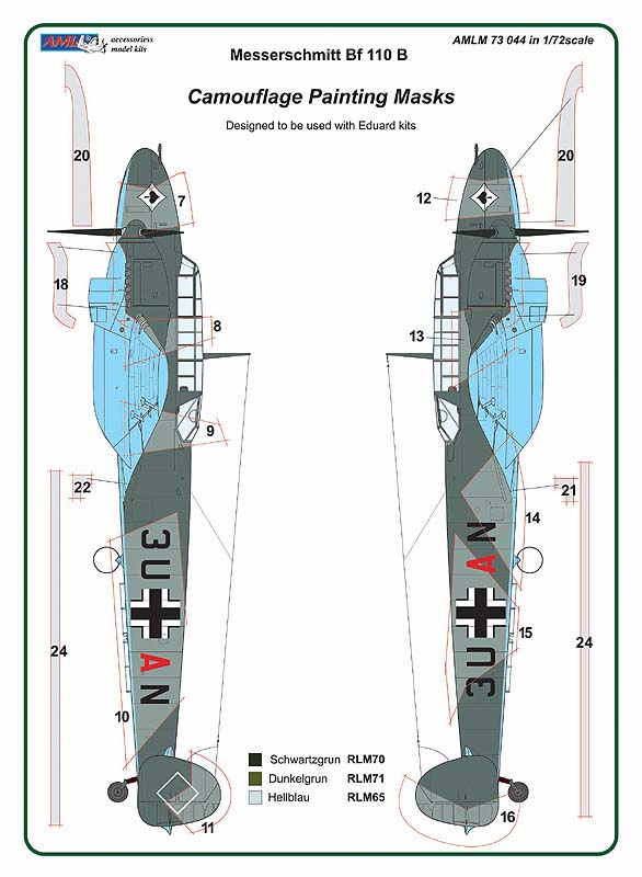 AML AMLM73044 1:72 Messerschmitt Bf-110 B