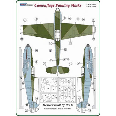 AML M73008 Bf-109E-4/F-3 Late Camouflage Paint Masks 1:72