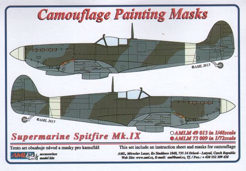 AML AMLM73009 1:72 Supermarine Spitfire Mk.IXc camouflage pattern paint masks