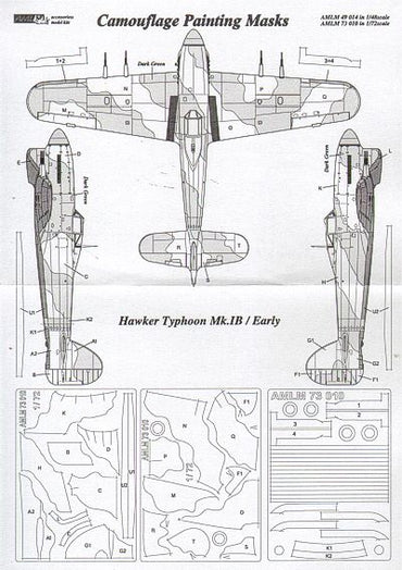 AML M73010 Hawker Typhoon Mk.Ib Early Camouflage Paint Masks 1:72
