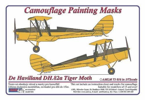 AML M73016 DH.82A Tiger Moth 'B' Patterns Camouflage Masks 1:72