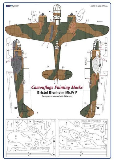 AML AMLM73020 1:72 Bristol Blenheim Mk.IV camouflage pattern paint masks