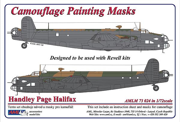 AML M73024 Halifax Mk.I/II Early Camouflage Paint Masks 1:72