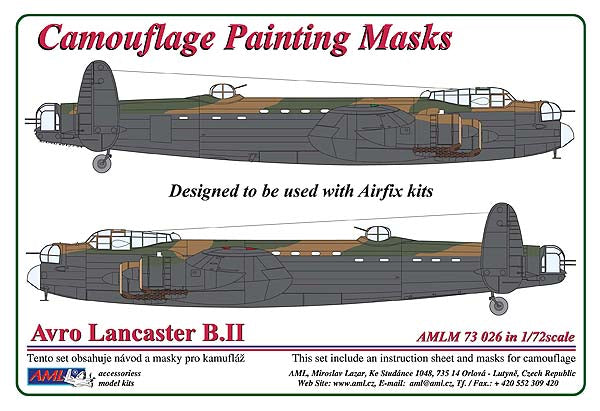 AML AMLM73026 1:72 Avro Lancaster B.II camouflage pattern paint masks