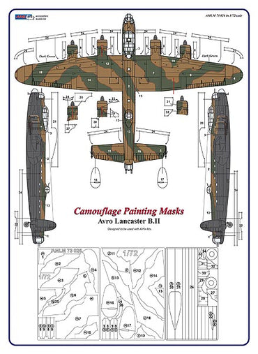 AML AMLM73026 1:72 Avro Lancaster B.II camouflage pattern paint masks