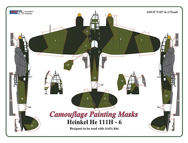 AML AMLM73037 1:72 Heinkel He-111H-6 camouflage pattern paint masks