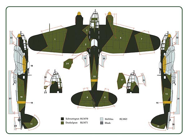 AML AMLM73037 1:72 Heinkel He-111H-6 camouflage pattern paint masks