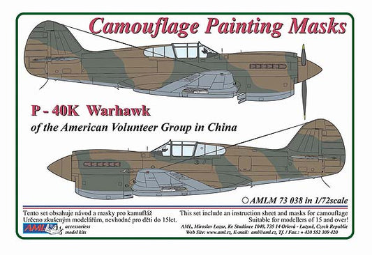 AML M73038 Curtiss P-40K AVG China WWII Camouflage Masks 1:72