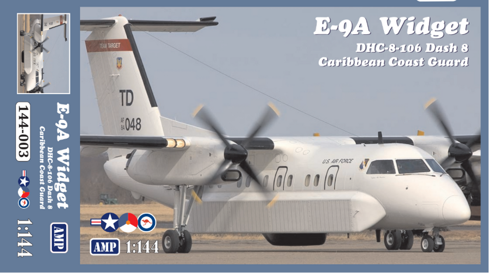 AMP 144003 E-9A Widget DHC-8-106 Dash 8 Decals Customs/USAF 1:144