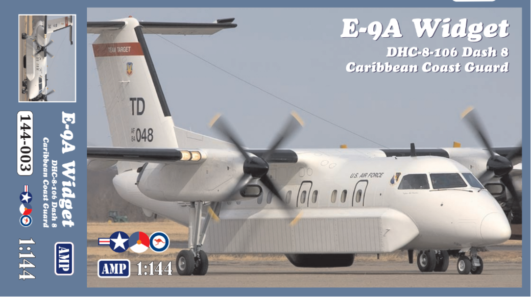 AMP 144003 E-9A Widget DHC-8-106 Dash 8 Decals Customs/USAF 1:144